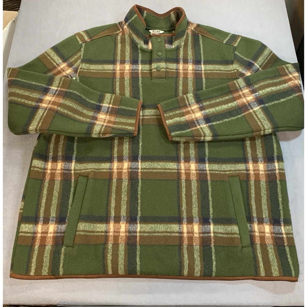 Duluth Trading Co. NWT Flannel Shirt XL Green 1/4 Button Down Relaxed Fit